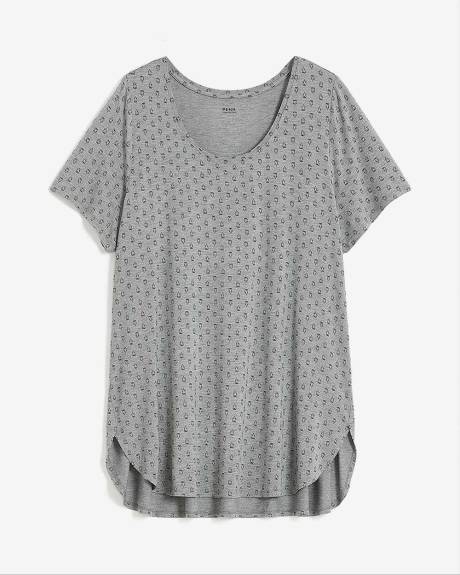 Responsible, Printed Modern Short-Sleeve Scoop Neck Tunic