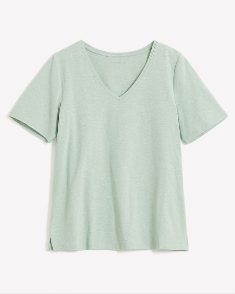 T-shirt avec encolure en V, coupe silhouette - Addition Elle - Essentiels PENN.