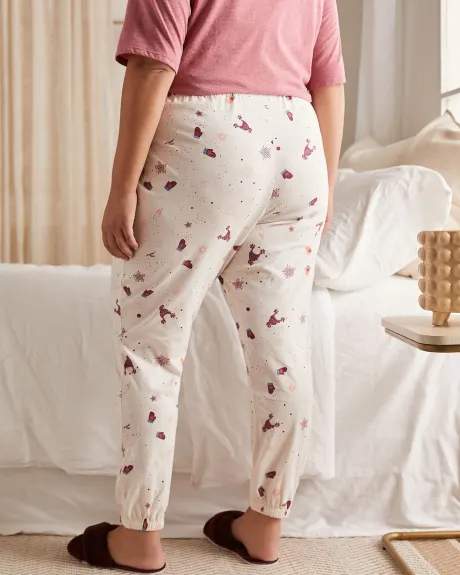 Pantalon de jogging pyjama en coton imprimé - tiVOGLIO