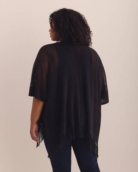 Knitted Pointelle Stitched Cape