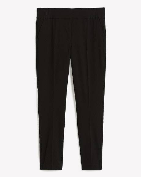 Pantalon ingénieux noir texturé à jambe étroite