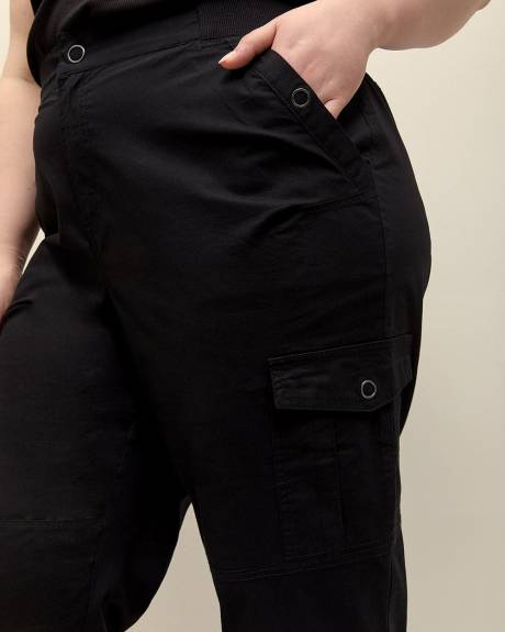 Cotton Capri with Ribbed Waistband