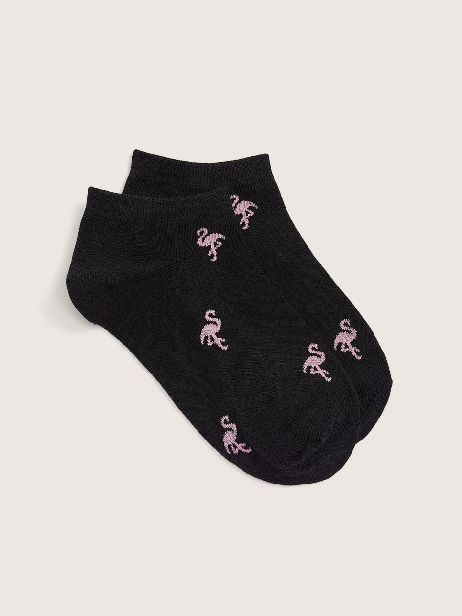 Ankle Socks with Flamingo Print