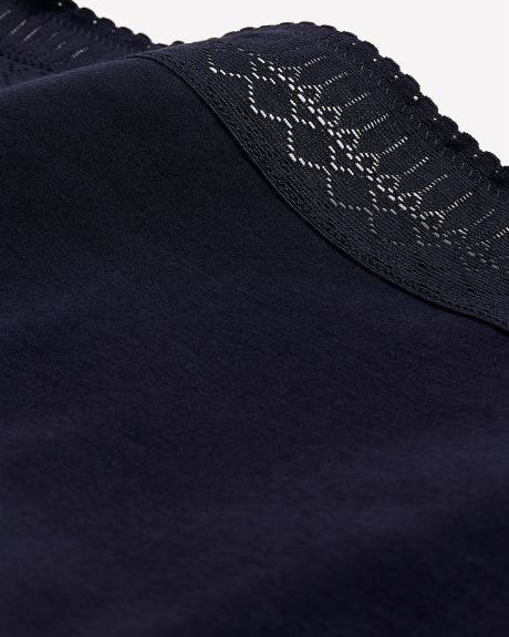 Culotte classique en mélange de coton avec élastique en dentelle à la taille - ti Voglio