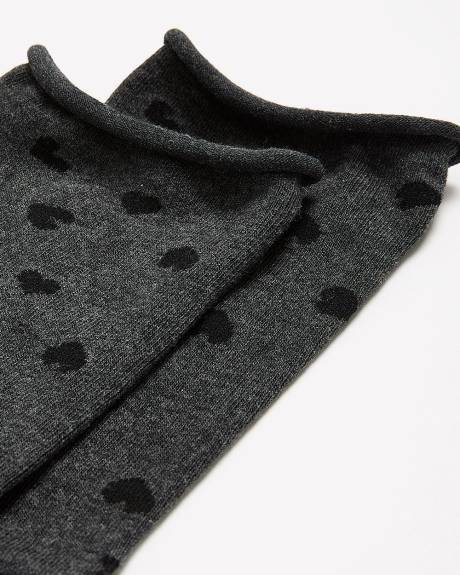 Chaussettes à rebords roulés avec coeurs