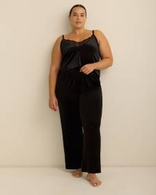 Black Velour Pyjama Pant - Déesse Collection