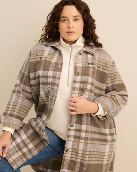 Wildest Venture Long Plaid Fleece Coat - Columbia