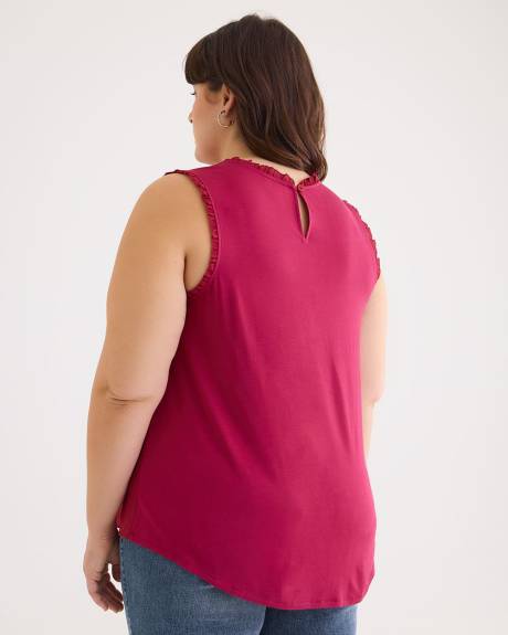 Blouse sans manches bimatière, tissu responsable