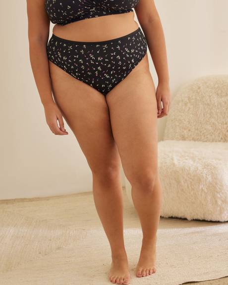 Culotte tanga en microfibre, imprimé bouton de rose - ti Voglio