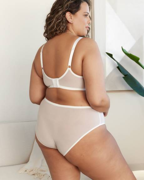 Soutien-gorge en dentelle blanche non doublé, avec armatures - Déesse Collection