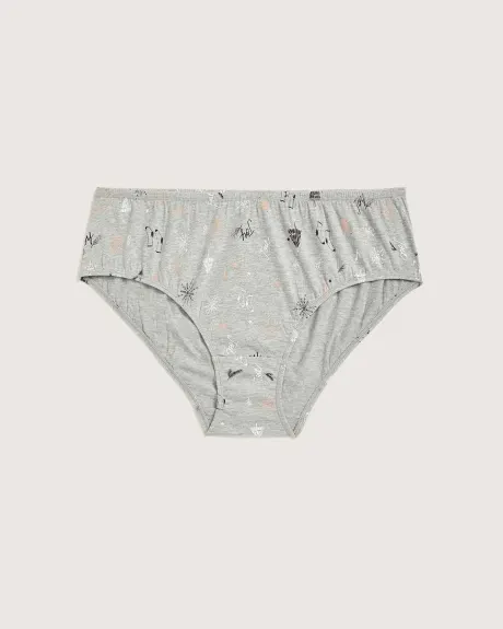 Printed Hipster With Lace Waist - tiVOGLIO
