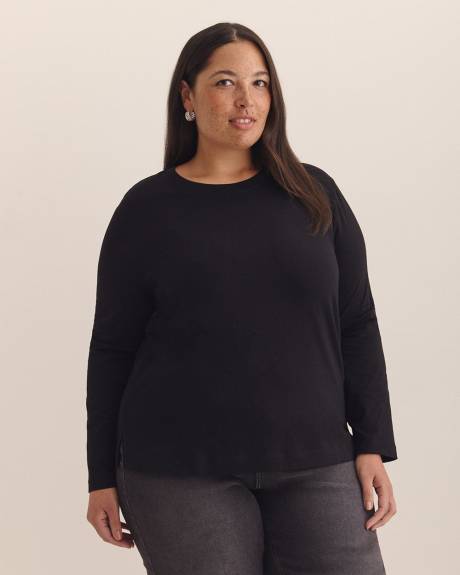 T-shirt à manches longues et col rond - Addition Elle - Essentiels PENN.