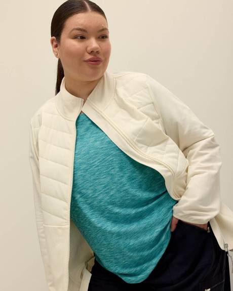 Manteau zippé en molleton avec devant matelassé - Active Zone