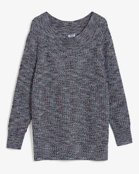 Marled Boat Neck Sweater
