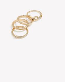 Assorted Golden Fancy Rings, Set of 4