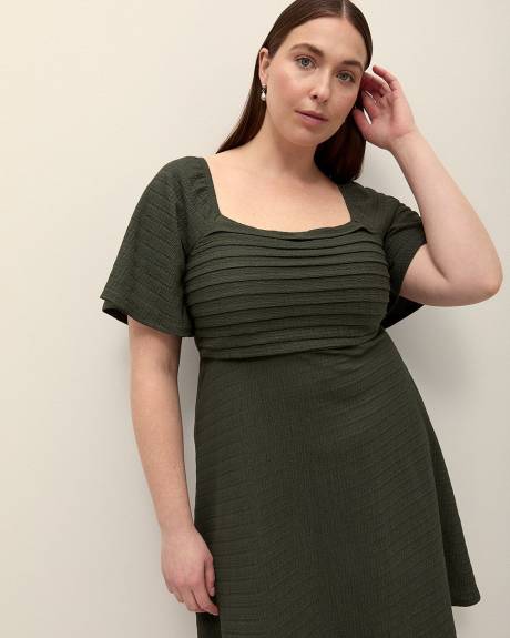 Knit Dress with Front Pleating - Addition Elle