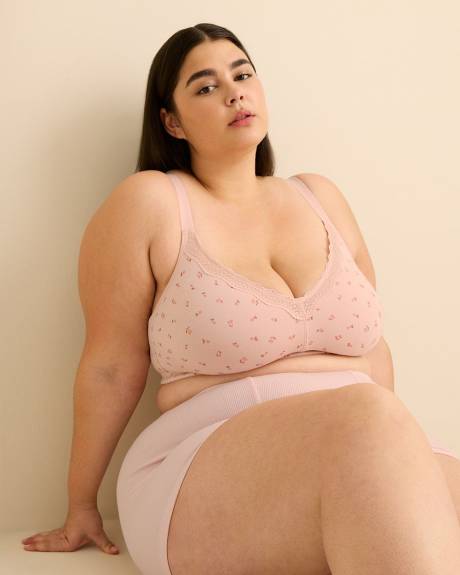 Soutien-gorge en coton &agrave; cerises avec dentelle, sans armatures - ti Voglio