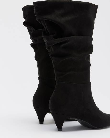 Extra Wide Width, Slouchy Suede Kitten-Heel Boot