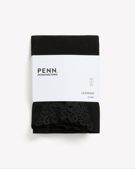 Capri Legging with Crochet at Hem - PENN. Essentials