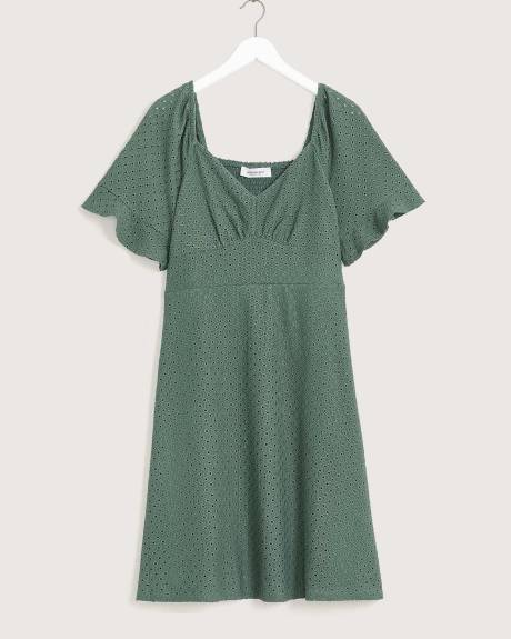 Eyelet Dress with Smocking - Addition Elle