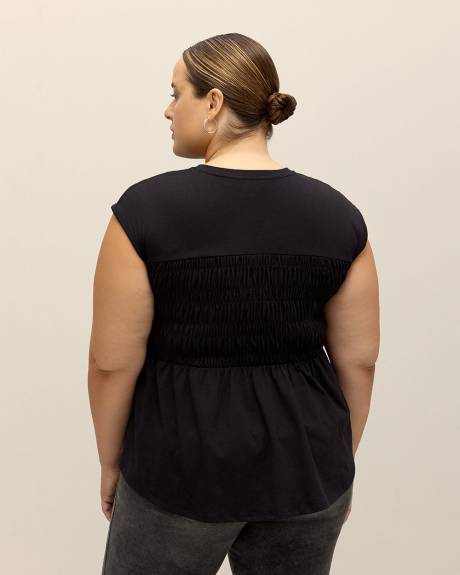 Haut à épaules basses et à smocks - Addition Elle