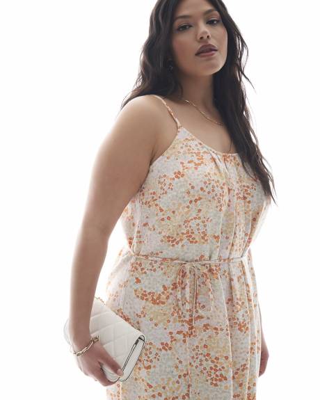 Robe mi-longue fleurie sans manches - Addition Elle