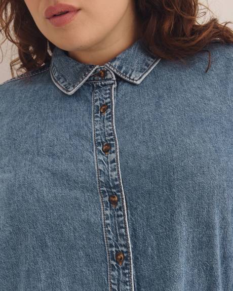 Denim Buttoned-Down Shirt