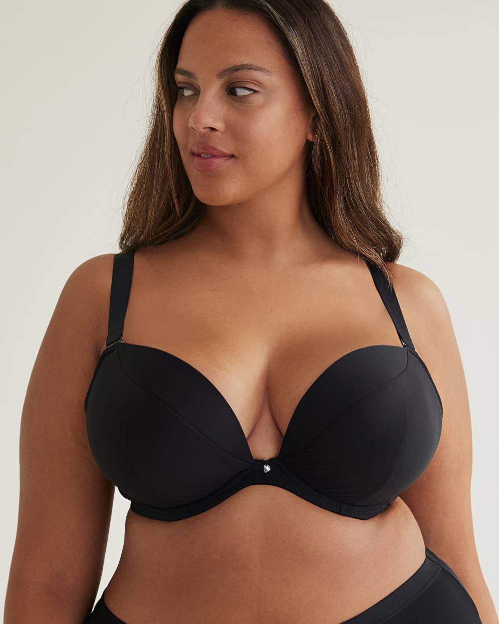 Black Moulded cotton push-up bra - Buy Online