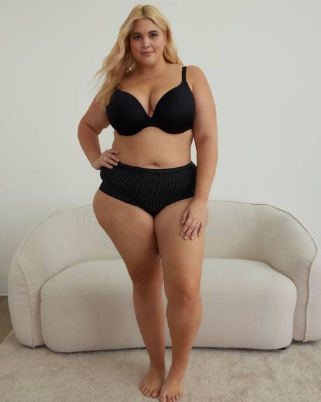 Microfibre Full Brief with Polka-Dot Print and Bow - ti Voglio