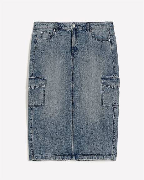 Responsible, Medium Wash Denim Midi Skirt - d/C JEANS
