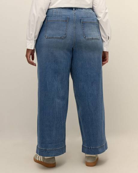 Jean à taille haute et jambe évasée, coupe galbée, tissu responsable - d/C JEANS