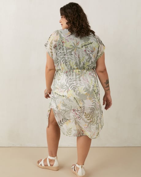 Blouse kimono imprimée à manches courtes