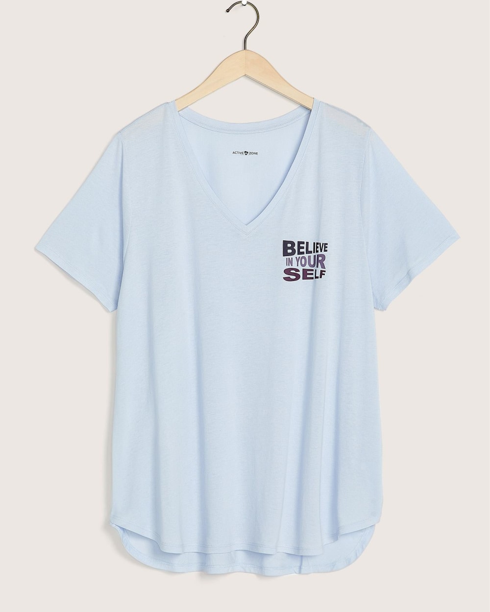 Printed Short Sleeve V-Neck T-Shirt - Active Zone | Penningtons