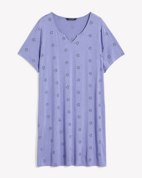 Chemise de nuit lavande à manches courtes - ti Voglio