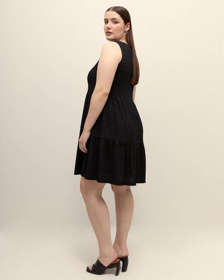 Textured Knit Sleeveless Swing Dress - Addition Elle