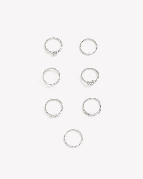 Assorted Dainty Rings, Set of 7
