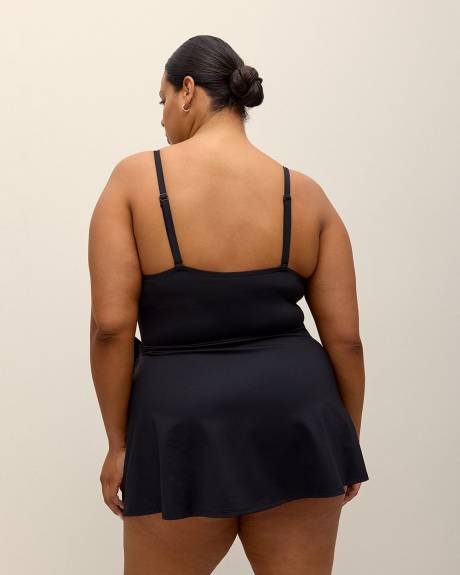 Black Swimdress with Side Waist Tie