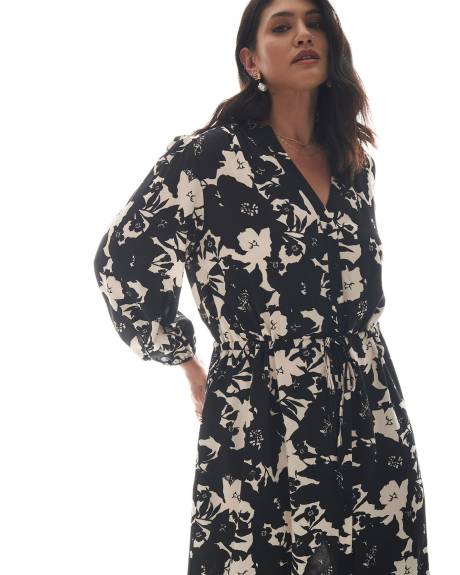 Robe-chemisier avec cordon à la taille - Addition Elle
