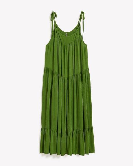 Long Crinkle Swim Cover-Up Dress