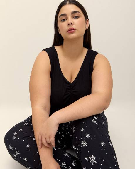 Camisole de pyjama évasée en tricot côtelé - ti Voglio