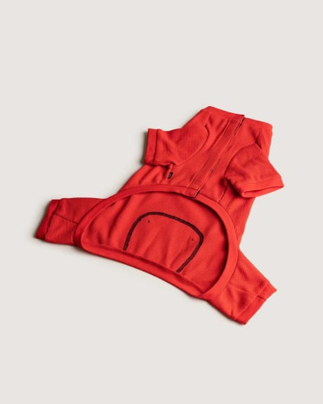 Red Thermal Dog Onesie Pajamas - Silver Paw