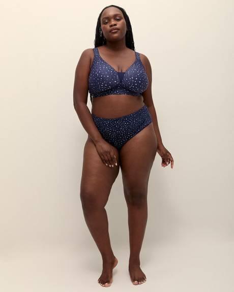 Navy Heart-Print Wireless Padded T-Shirt Bra - ti Voglio
