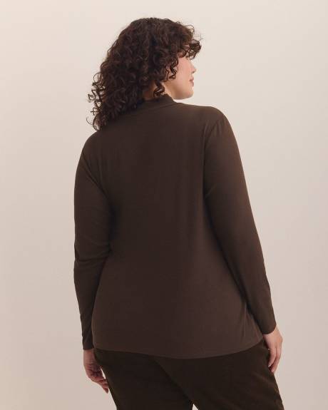 Ribbed Long-Sleeve Mock-Neck Tee - PENN. Essentials