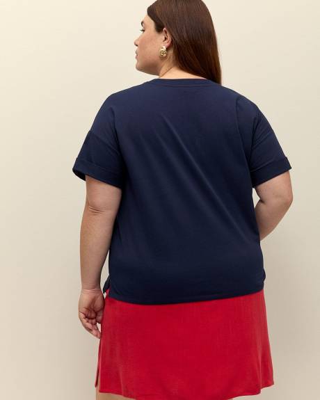 Cotton Boxy-Fit Crewneck T-shirt - PENN. Essentials