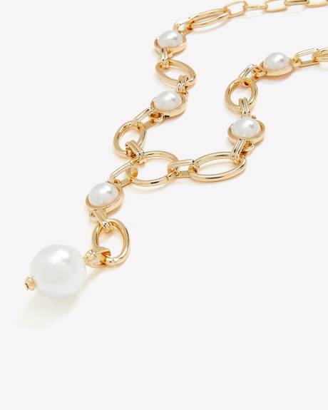 Chain and Pearl Necklace