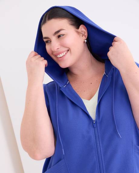 Veste à manches courtes à fermeture éclair en tricot français - Active Zone