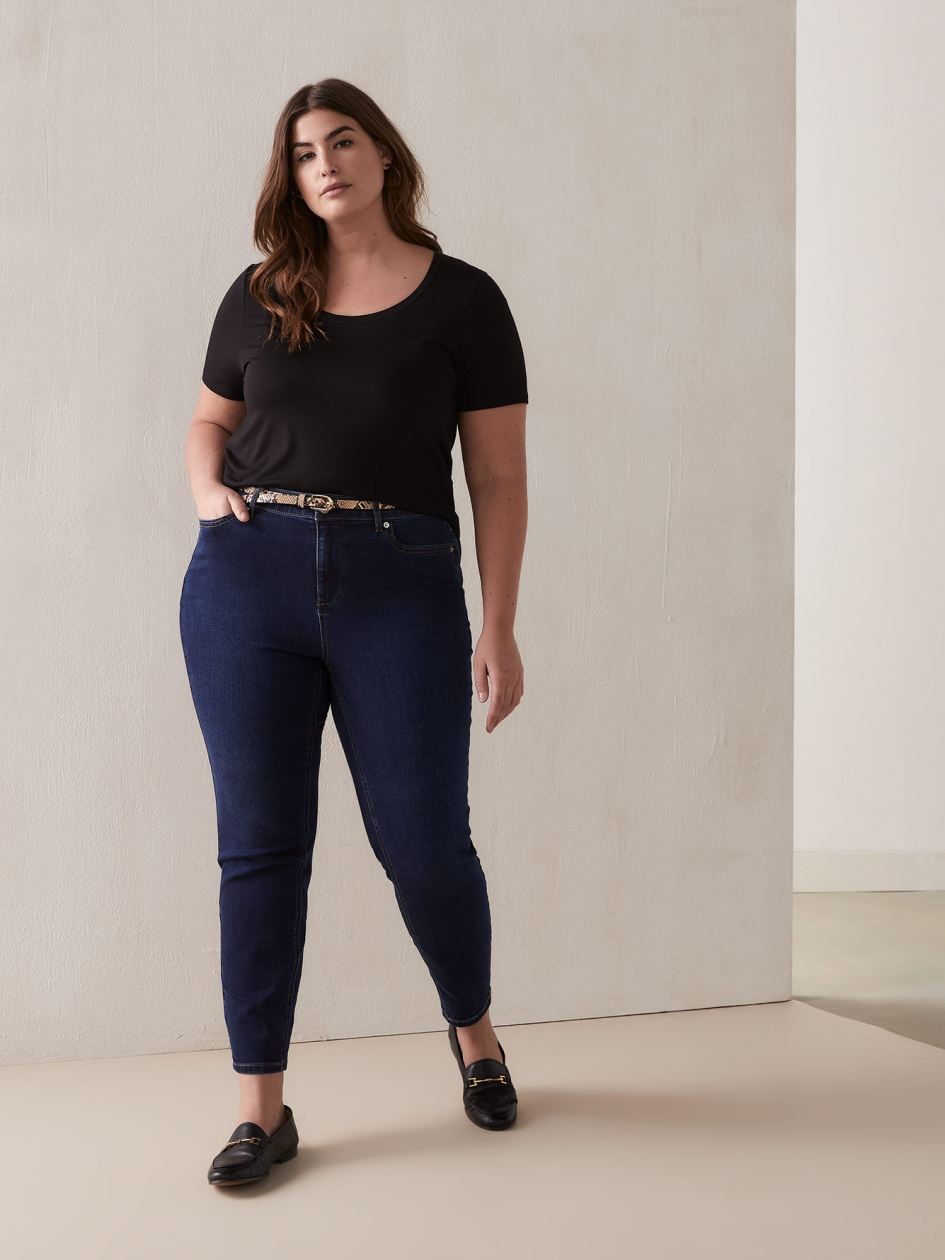 Jean skinny en denim foncé