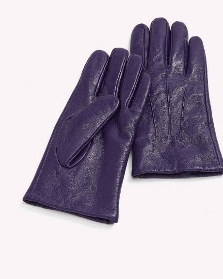 Leather Gloves with Faux Fur Lining