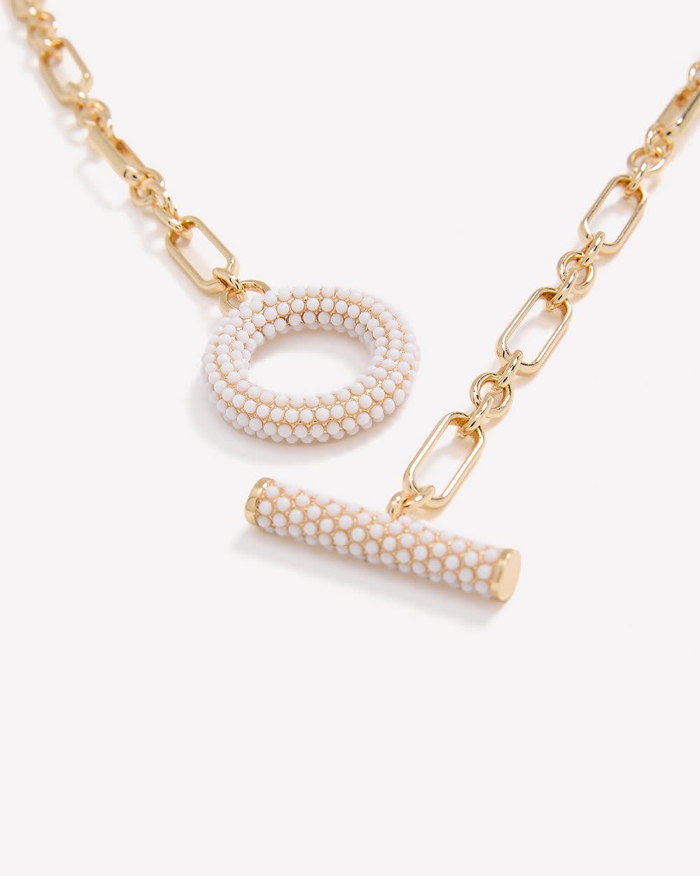 Short Paper Clip Necklace with Pendant