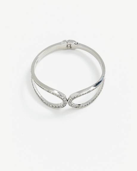 Cuff Bracelet with Crystal Loop Front